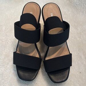 Limelight Black Double Strap Mules